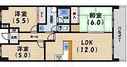 西宮六軒町アーバンリズ 3LDKの間取図画像