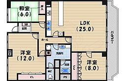 夙川台サンハイツD棟 3LDKの間取図画像