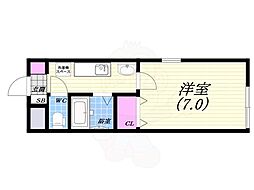 三記マンション ワンルームの間取図画像
