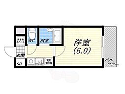 コンフォール雲井 1Kの間取図画像
