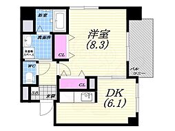 ドミール・シモハタ 1DKの間取図画像