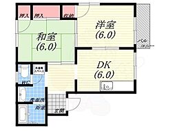 クリアースカイエイトB 2DKの間取図画像