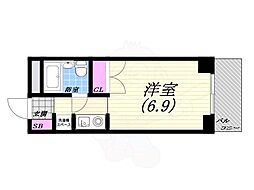 リバーサイドハイツ米田 1Kの間取図画像