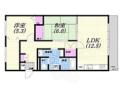 夙川シャンボール 2SLDKの間取図画像
