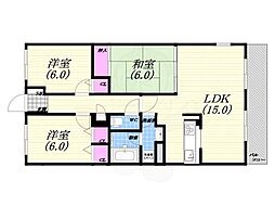 エルシャポー北名次 3LDKの間取図画像