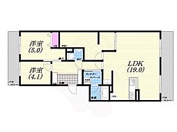 ステイツ苦楽園ガーデンヒルズ 2SLDKの間取図画像