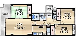 ヒルサイドテラス甲陽園 3LDKの間取図画像