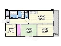 チェリーアベニュー夙川 3LDKの間取図画像