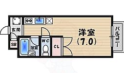 ヴィラロンシャン 1Kの間取図画像
