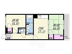 光永コート 2DKの間取図画像