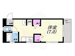 ハイツマス井2 1Kの間取図画像