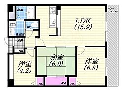 ロイヤルシャトー夙川公園 3LDKの間取図画像