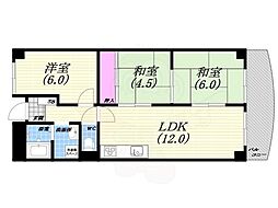 夙川グリーンタウン 3LDKの間取図画像