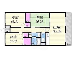 アネーロ国分 3LDKの間取図画像