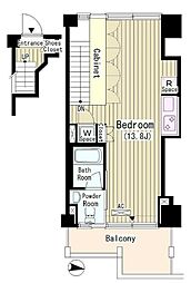 ROKATERRAZZA／ロカテラーザ E21 3階1Kの間取り