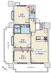 エバーライフ春日公園 3LDKの間取図画像