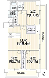 コモドヒル春日 3LDKの間取図画像