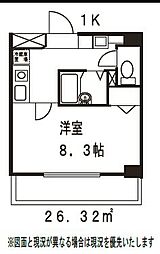 ドミール田端 1Kの間取図画像