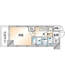 クオーレ神戸山手 1Kの間取図画像