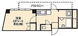 ドミール堺筋本町 1Kの間取図画像