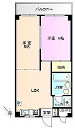 都営新宿線 東大島駅 徒歩12分の賃貸マンション 4階1LDKの間取り
