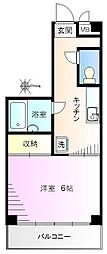 イシガキハイム瑠璃 1Kの間取図画像