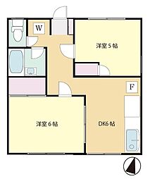 東急田園都市線 宮崎台駅 徒歩10分の賃貸アパート 1階2DKの間取り
