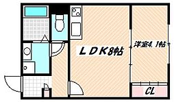 京成本線 船橋競馬場駅 徒歩2分の賃貸アパート 1階1LDKの間取り