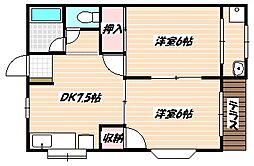 シュロスYK 2DKの間取図画像