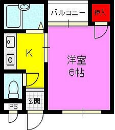 メゾンヴィラージュ 1Kの間取図画像