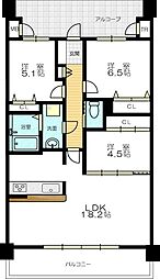 ライオンズマンション鴻池新田 403号 3LDKの間取り