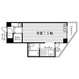 ルリテラス高井戸 3階ワンルームの間取り