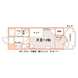 アリビオ永福 1Kの間取図画像
