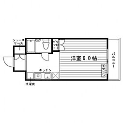 プラザフォンテーヌ ワンルームの間取図画像