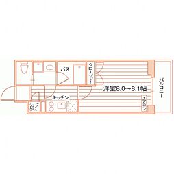 ヴィスタガーデン東高円寺 1Kの間取図画像