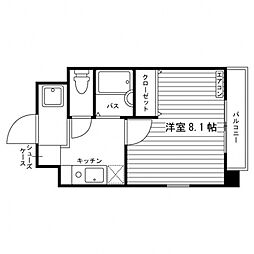 スカイコール古井ノ坂 4階1Kの間取り