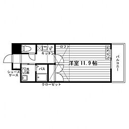 ヴァンクール鶴舞 1Kの間取図画像