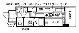 アデグランツ植田 1Kの間取図画像
