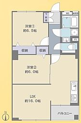 北砂四丁目住宅 2LDKの間取図画像