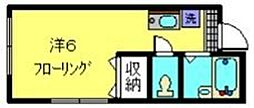サザンウインズ横濱 2階ワンルームの間取り