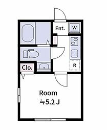 クレストコート希望ヶ丘 ワンルームの間取図画像
