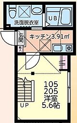 uniks二俣川 1Kの間取図画像