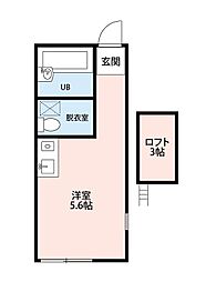 ウインズ和田 ワンルームの間取図画像
