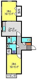 ジェイドプレイス 2DKの間取図画像