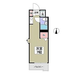 ジョイフル大和南 ワンルームの間取図画像