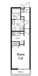 リブリ・西谷 1Kの間取図画像