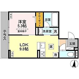 エリオント大和中央103 1LDKの間取図画像