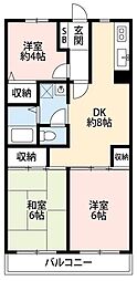 ベルデュール永野1 3DKの間取図画像