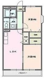 ハナワヒルズ 2LDKの間取図画像