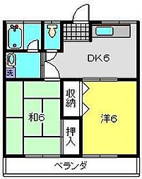 和泉ハイツ 2DKの間取図画像